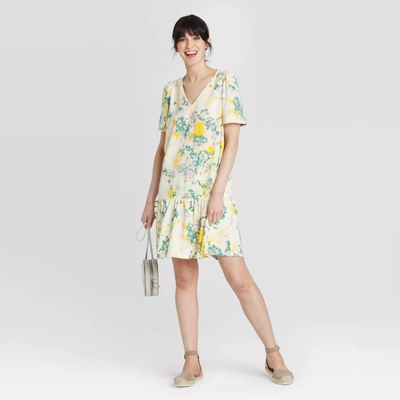 A New Day Short Sleeve Ruffle Hem Dress 
